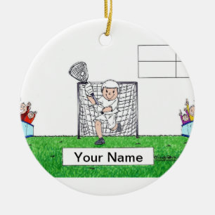 Lacrosse, manlig - blank julgransprydnad keramik
