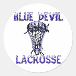 Lacrosse Mascot BlueDevil Sticker Runt Klistermärke