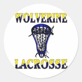 Lacrosse Mascot Wolverinies Sticker Runt Klistermärke