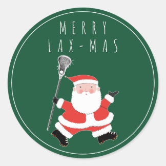 Lacrosse Merry Lax-mas Classic Rund Klistermärke