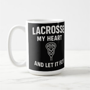 Lacrosse Mitt Hjärta och Låt Det Flyga Inspirera Kaffemugg