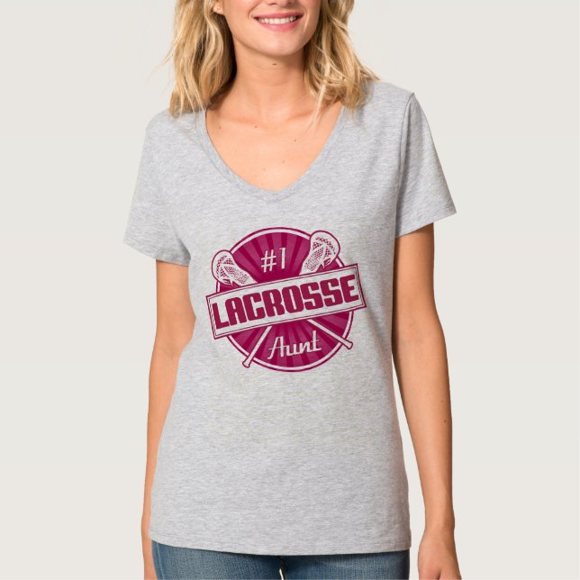 Lacrosse Moster Namn och Number Back Print T-Shirt (Framsida)