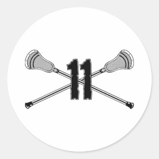 Lacrosse Number 11-symbol Runt Klistermärke
