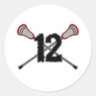 Lacrosse Number 12 2-etikett Runt Klistermärke