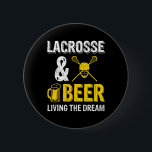Lacrosse och öl som lever på drömbäret knapp<br><div class="desc">Lacrosse och öl som lever på drömbäret</div>