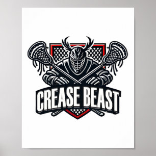Lacrosse Ops-varning för Crease Beast Lax Goa Poster