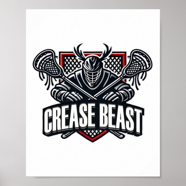 Lacrosse Ops-varning för Crease Beast Lax Goa Poster (Framsidan)