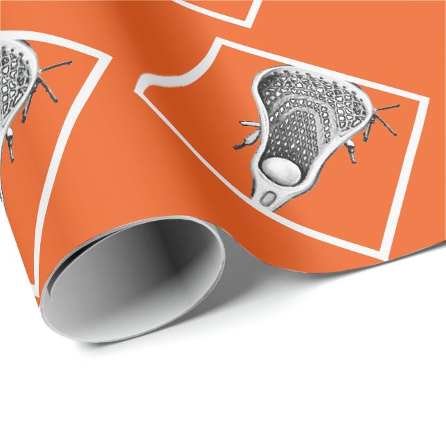 Lacrosse Orange presentpapper (Rullad Hörn)