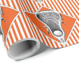 Lacrosse Orange Sports Gift Wrapping Papper Presentpapper