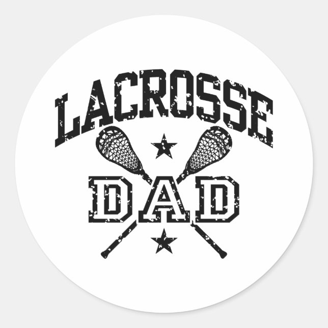 Lacrosse Pappa Runt Klistermärke (Framsida)