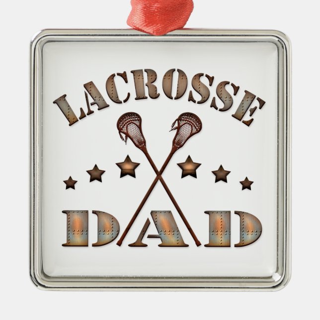 Lacrosse Pappa Steampunk Stil Julgransprydnad Metall (Framsidan)