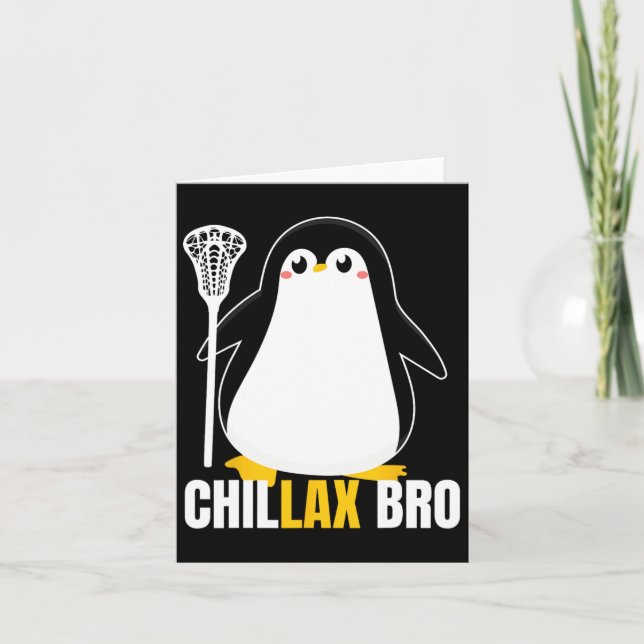 Lacrosse Penguin Funny Lax Team Lacrosse jul Kort (Framsida)