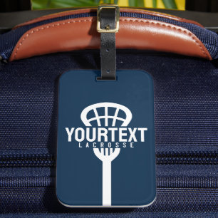 Lacrosse Player ANPASSNINGSBAR TEXT Team Mesh Spor Bagagebricka
