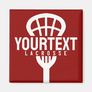 Lacrosse Player ANPASSNINGSBAR TEXT Team Mesh Spor Magnet