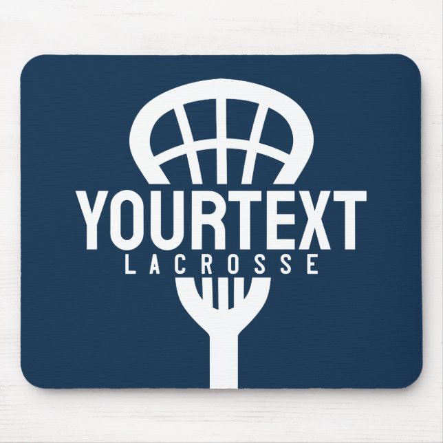 Lacrosse Player ANPASSNINGSBAR TEXT Team Mesh Spor Musmatta (Framsidan)