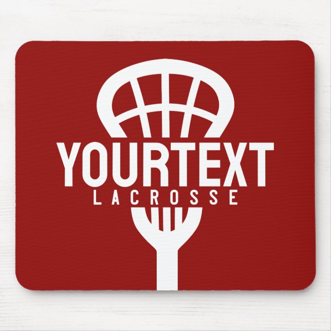 Lacrosse Player ANPASSNINGSBAR TEXT Team Mesh Spor Musmatta (Framsidan)