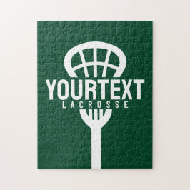 Lacrosse Player ANPASSNINGSBAR TEXT Team Mesh Spor Pussel