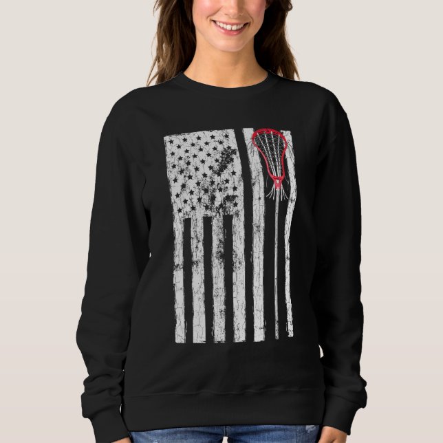Lacrosse Player Coach Graphic USA T Shirt (Framsida)