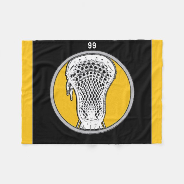 Lacrosse Player Fleecefilt (Framsidan (Horisontell))