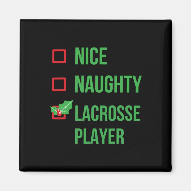 Lacrosse Player Funny Pajama-julgåva Magnet (Framsidan)
