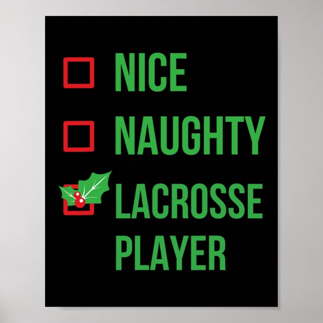 Lacrosse Player Funny Pajama-julgåva Poster (Framsidan)