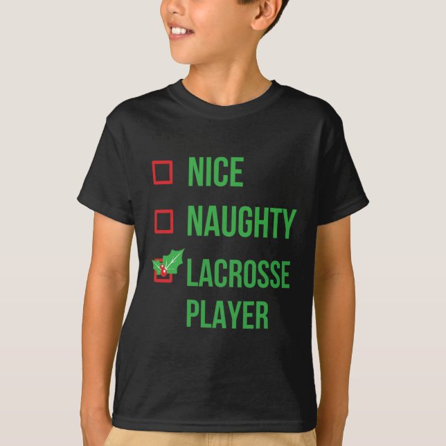 Lacrosse Player Funny Pajama-julgåva T Shirt (Framsida)