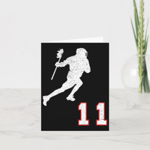 Lacrosse Player Gift nummer 11 för Lacrosse Fläkt Kort