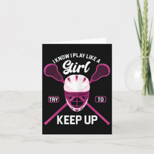 Lacrosse Player Girl Lax Stick Lacrosse Kort