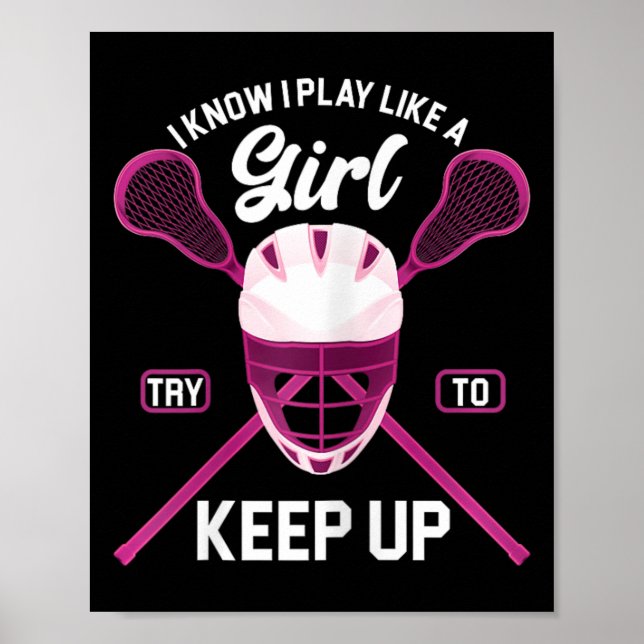 Lacrosse Player Girl Lax Stick Lacrosse Poster (Framsidan)