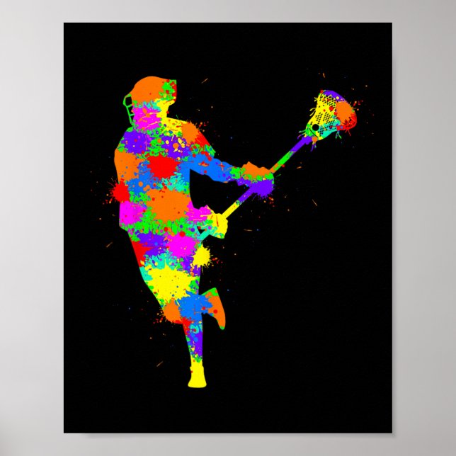 Lacrosse Player Kids Boys Youth Poster (Framsidan)
