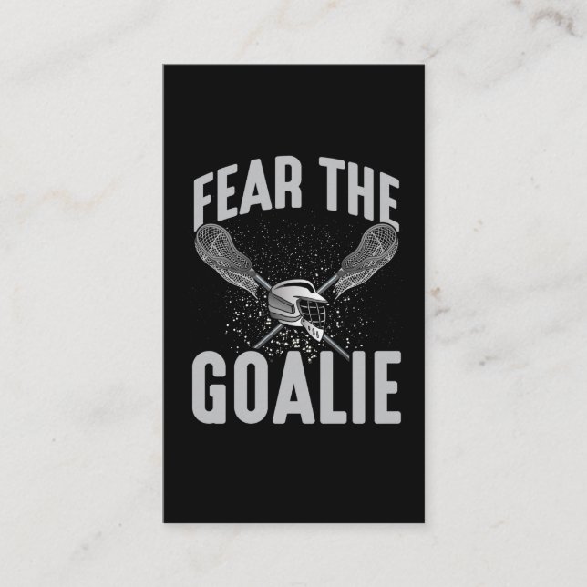 Lacrosse Player Lax Goalie Stick Helmet Sport Roli Visitkort (Framsida)