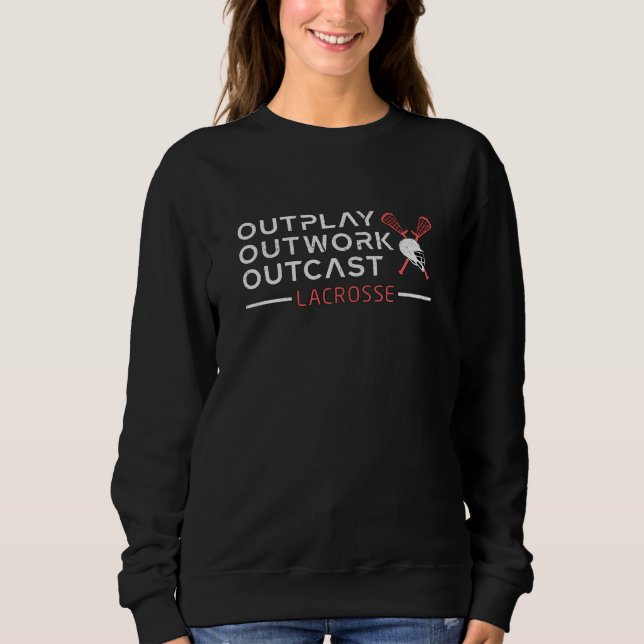 Lacrosse Player Lax Output Outcast Gift för utdata T Shirt (Framsida)