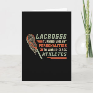 Lacrosse Player Lax Sport Stick Funny Gift Kort