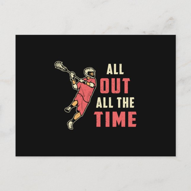 Lacrosse Player Lax Sport Stick Sports Funny Gift Vykort (Framsida)