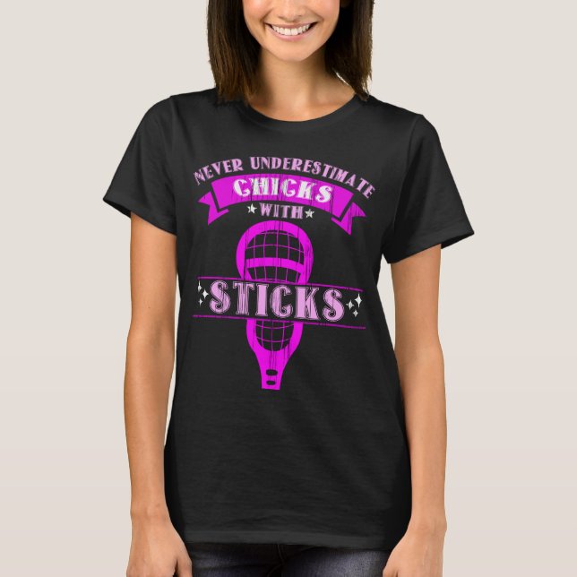 Lacrosse Player Lax Sticks Women Lacrosse Team T Shirt (Framsida)