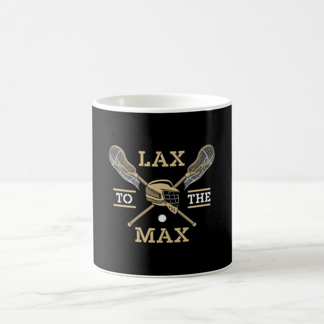 Lacrosse Player Lax to Max Stick Funny Gift Kaffemugg (Center)