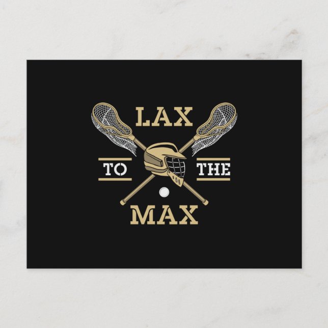Lacrosse Player Lax to Max Stick Funny Gift Vykort (Framsida)
