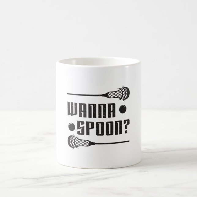 Lacrosse Player Lax Wanna Spoon Funny Gift Idea Kaffemugg (Center)