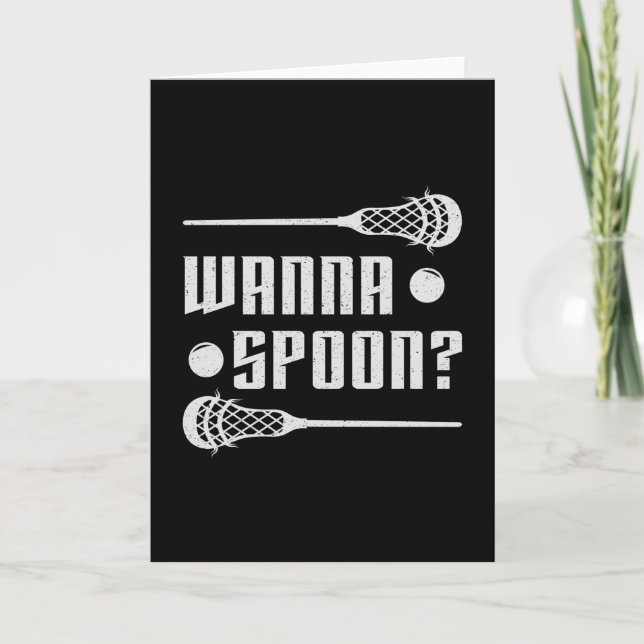 Lacrosse Player Lax Wanna Spoon Stick Funny Gift Kort (Framsida)