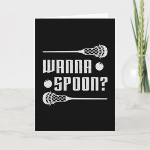 Lacrosse Player Lax Wanna Spoon Stick Funny Gift Kort