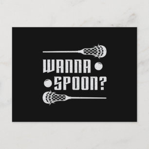 Lacrosse Player Lax Wanna Spoon Stick Funny Gift Vykort