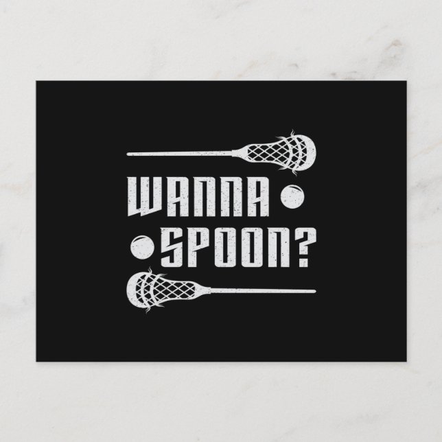 Lacrosse Player Lax Wanna Spoon Stick Funny Gift Vykort (Framsida)