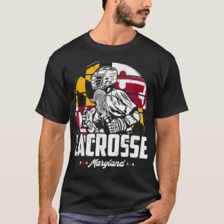 Lacrosse Player Maryland Flagga Lax retro T Shirt