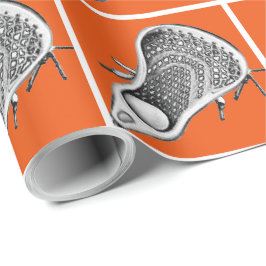 Lacrosse Player Orange Gift Presentpapper