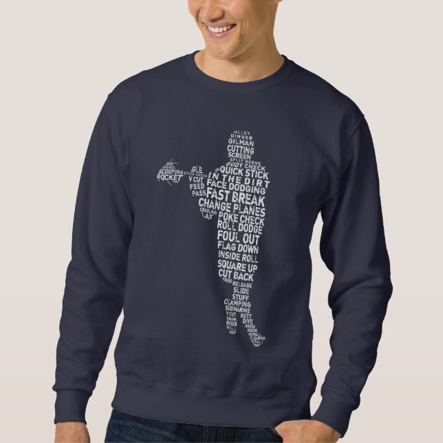 Lacrosse Player Ord Art Sweatshirt (Framsida)