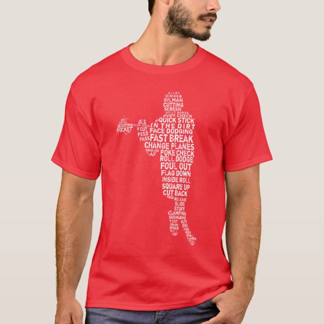 Lacrosse Player Ord Art T-shirt (Framsida)