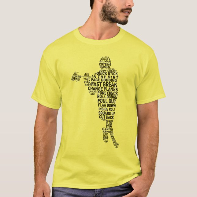 Lacrosse Player Ord Art T-Shirt (Framsida)
