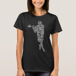 Lacrosse Player Ord Art Typografisk bild T Shirt