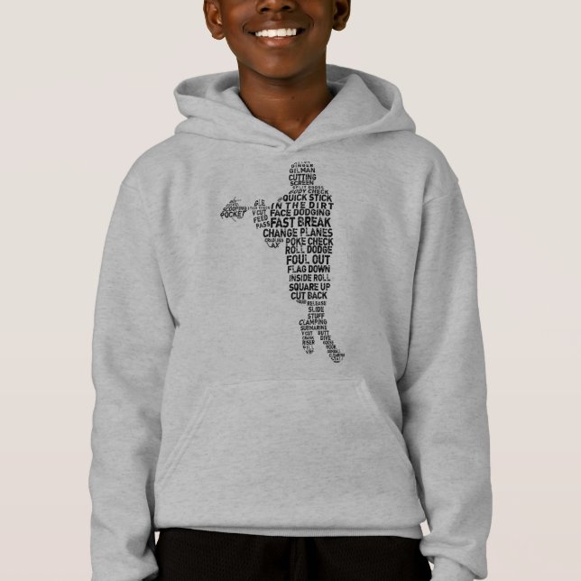 Lacrosse Player Ord Art Wordle T Shirt (Framsida)