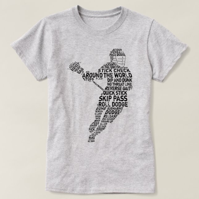 Lacrosse Player Ord Art Wordle T Shirt (Design framsida)